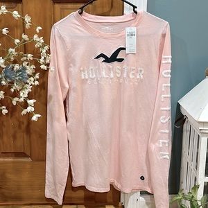 Hollister long sleeve pink t-shirt . Size large. New with tags on